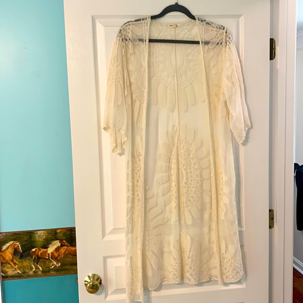 Like New, Cream Short Short Sleeve Kaftan